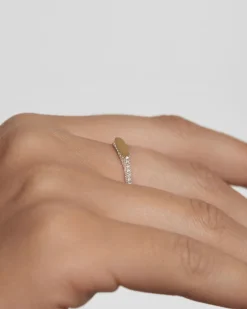 Anillos De Alta Joyería|Anillos De Alta Joyería-PDPAOLA Anillo Sello de Diamantes y Oro Tess