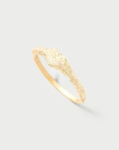 Joyas De Oro 18K|Rebajas Alta Joyería-PDPAOLA Anillo Sello de Oro Efecto Arena Heart
