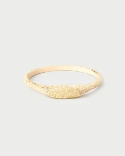 Anillos De Alta Joyería|Anillos De Alta Joyería-PDPAOLA Anillo Sello de Oro Efecto Arena Cleo