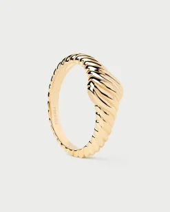 Joyas De Oro 18K|Rebajas Alta Joyería-PDPAOLA Anillo Sello De Oro Vicky