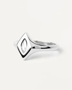 Anillos Básicos|Anillos Solitarios-PDPAOLA Anillo Sello De Plata Kate