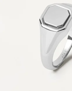 Anillos Sello|Anillos De Plata-PDPAOLA Anillo Sello de Plata Octet