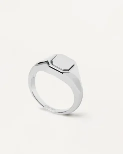 Anillos Sello|Anillos De Plata-PDPAOLA Anillo Sello de Plata Octet