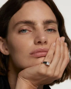 Anillos Grandes|Anillos Básicos-PDPAOLA Anillo Sello De Plata Square Shimmer