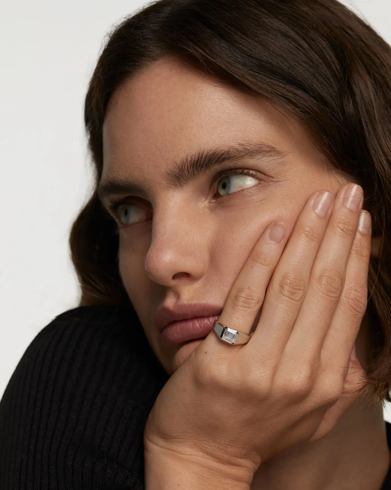 Anillos Grandes|Anillos Básicos-PDPAOLA Anillo Sello De Plata Square Shimmer
