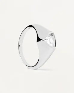 Anillos Grandes|Anillos Básicos-PDPAOLA Anillo Sello De Plata Triangle Shimmer