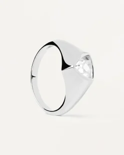 Anillos Grandes|Anillos Básicos-PDPAOLA Anillo Sello De Plata Triangle Shimmer