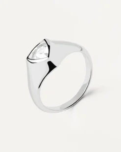 Anillos Grandes|Anillos Básicos-PDPAOLA Anillo Sello De Plata Triangle Shimmer