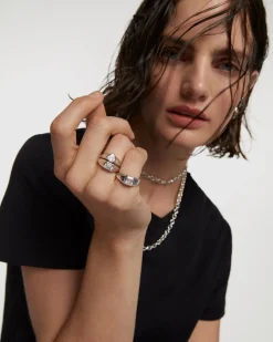 Anillos Grandes|Anillos Básicos-PDPAOLA Anillo Sello De Plata Triangle Shimmer