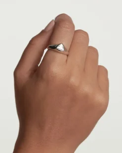 Anillos Grandes|Anillos Básicos-PDPAOLA Anillo Sello De Plata Triangle Shimmer