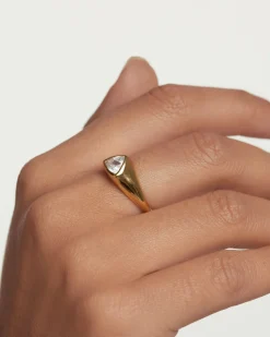 Anillos Grandes|Anillos Básicos-PDPAOLA Anillo Sello Triangle Shimmer