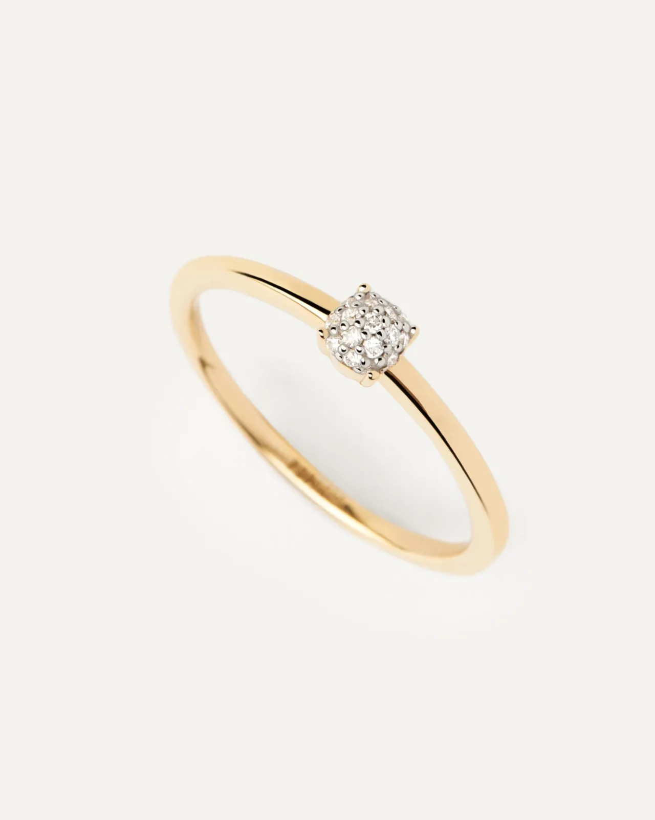 Joyas Con Diamantes|Joyas De Oro 18K-PDPAOLA Anillo solitario de diamantes y oro Dona