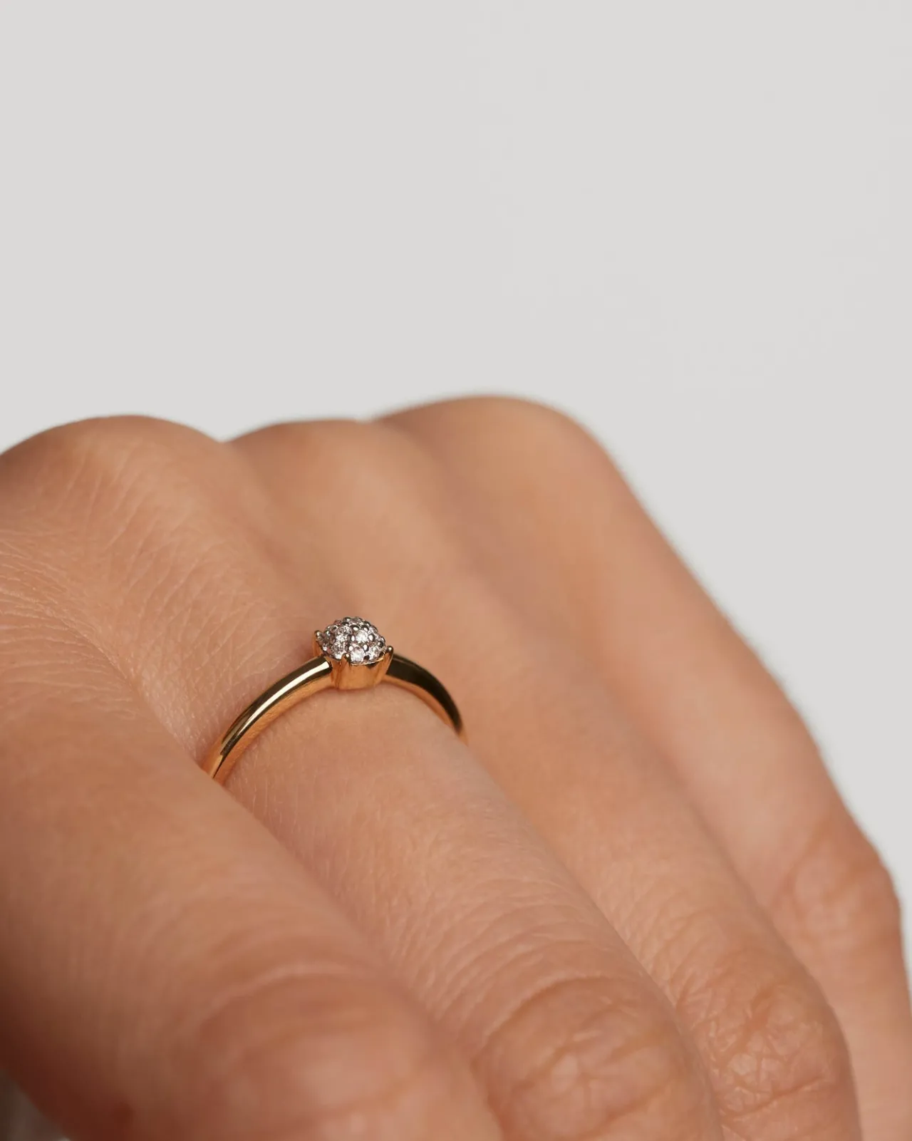 Joyas Con Diamantes|Joyas De Oro 18K-PDPAOLA Anillo solitario de diamantes y oro Dona