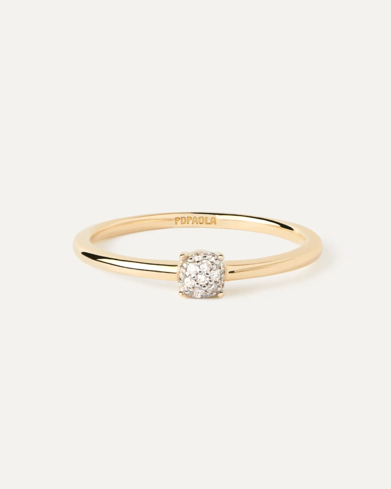 Joyas Con Diamantes|Joyas De Oro 18K-PDPAOLA Anillo solitario de diamantes y oro Dona