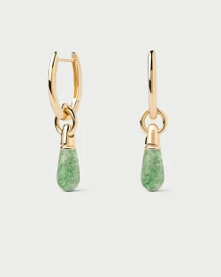 Piercings Con Piedras Semipreciosas|Aros Individuales-PDPAOLA Aro Individual Aventurina Verde Jupiter