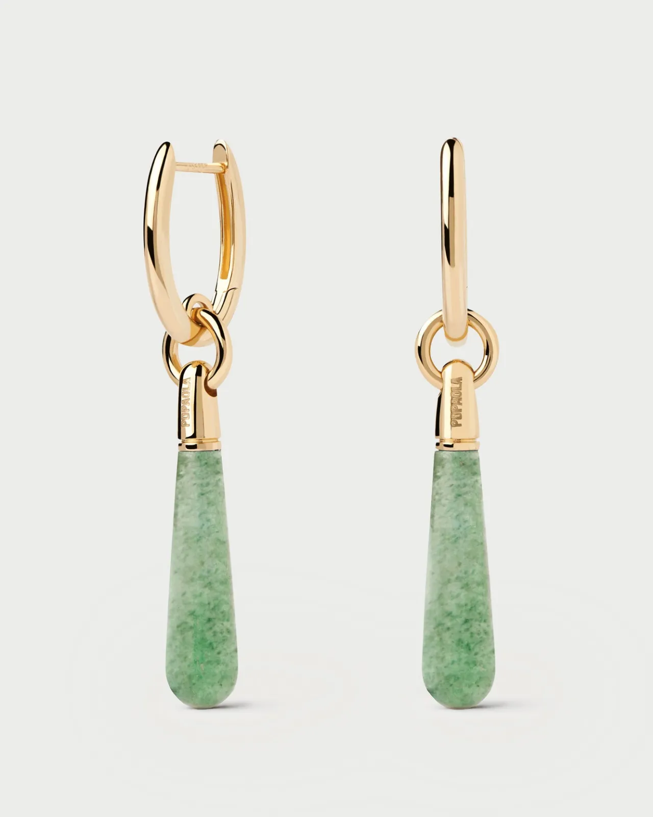 Aros Individuales|Pendientes Con Piedras Semipreciosas-PDPAOLA Aro Individual Aventurina Verde Large Jupiter