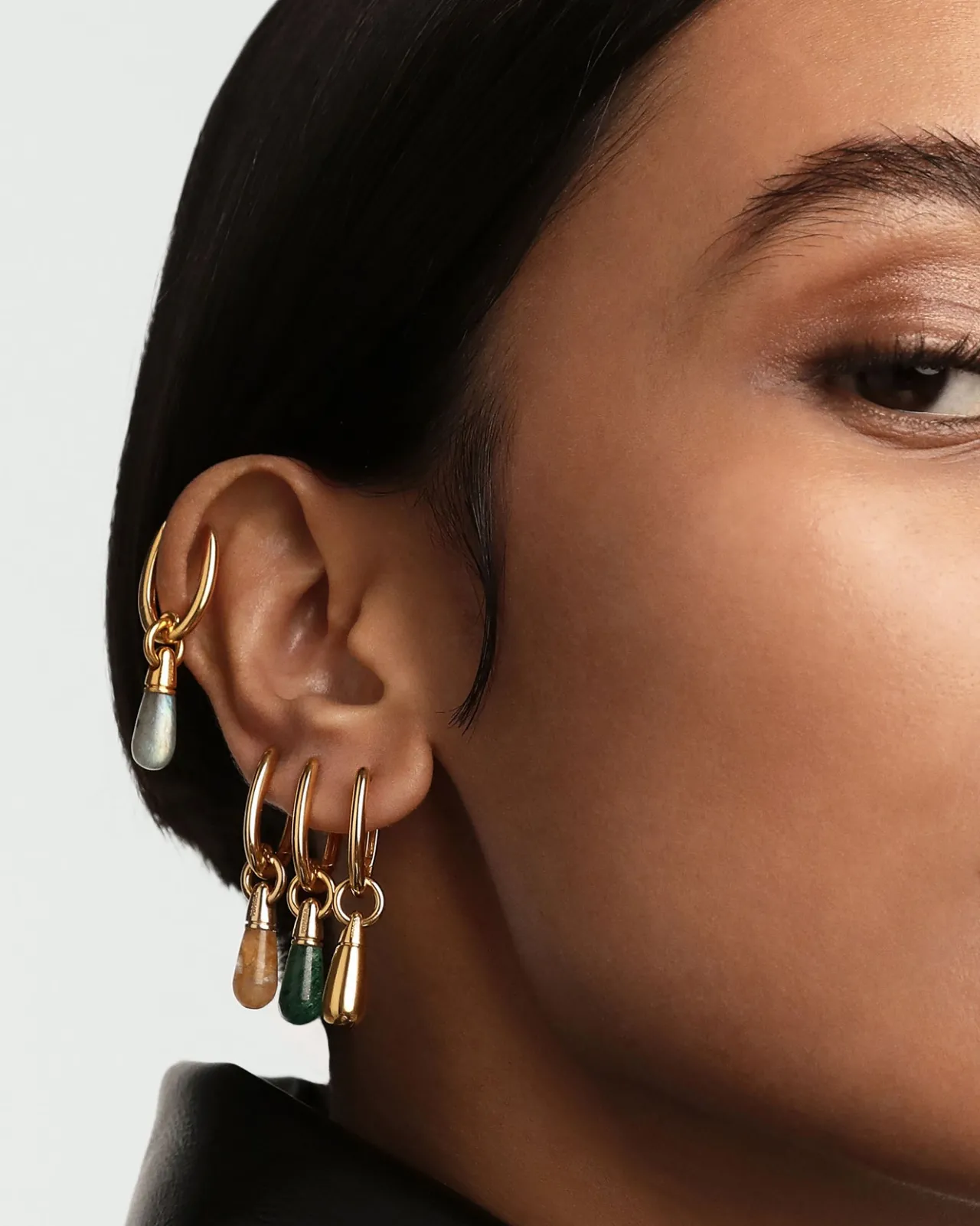Piercings Con Piedras Semipreciosas|Aros Individuales-PDPAOLA Aro Individual Aventurina Amarilla Jupiter