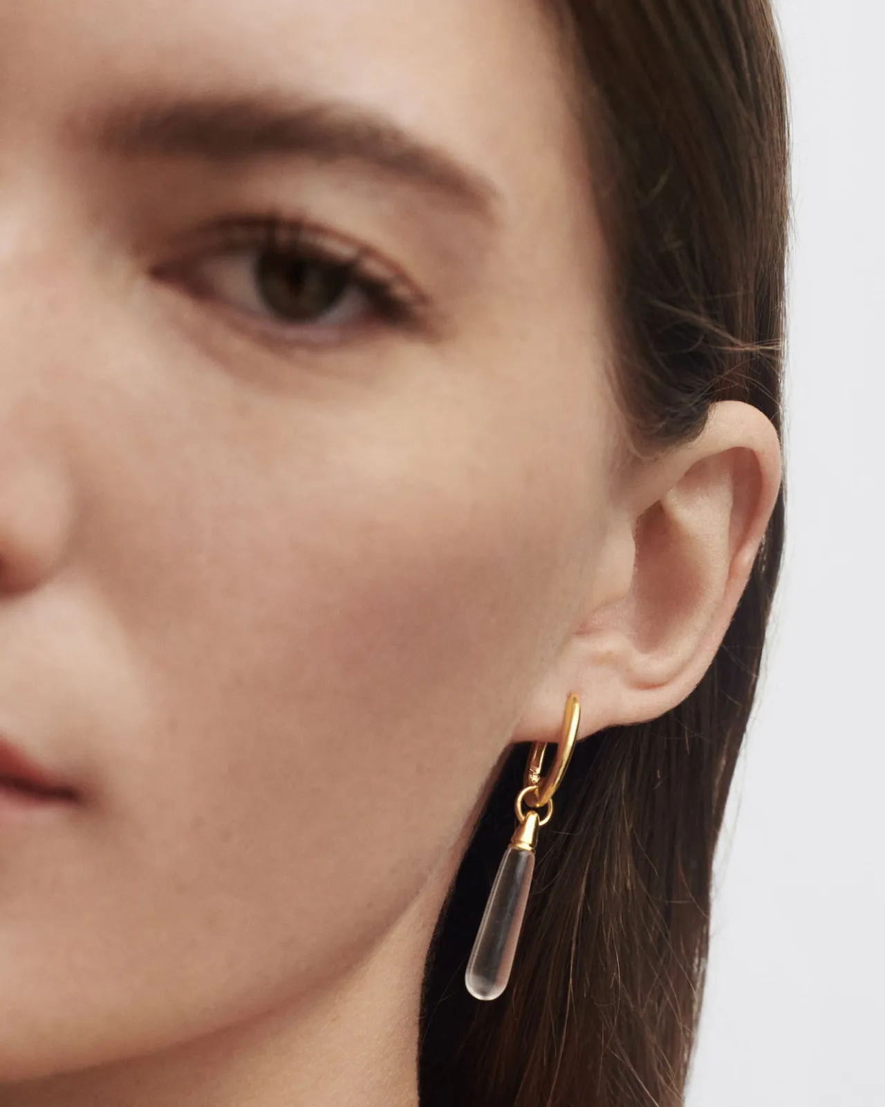 Piercings Con Piedras Semipreciosas|Aros Individuales-PDPAOLA Aro individual cristal de roca large Jupiter