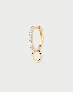 Joyas Con Diamantes|Joyas De Oro 18K-PDPAOLA Aro individual de diamantes y oro Circle