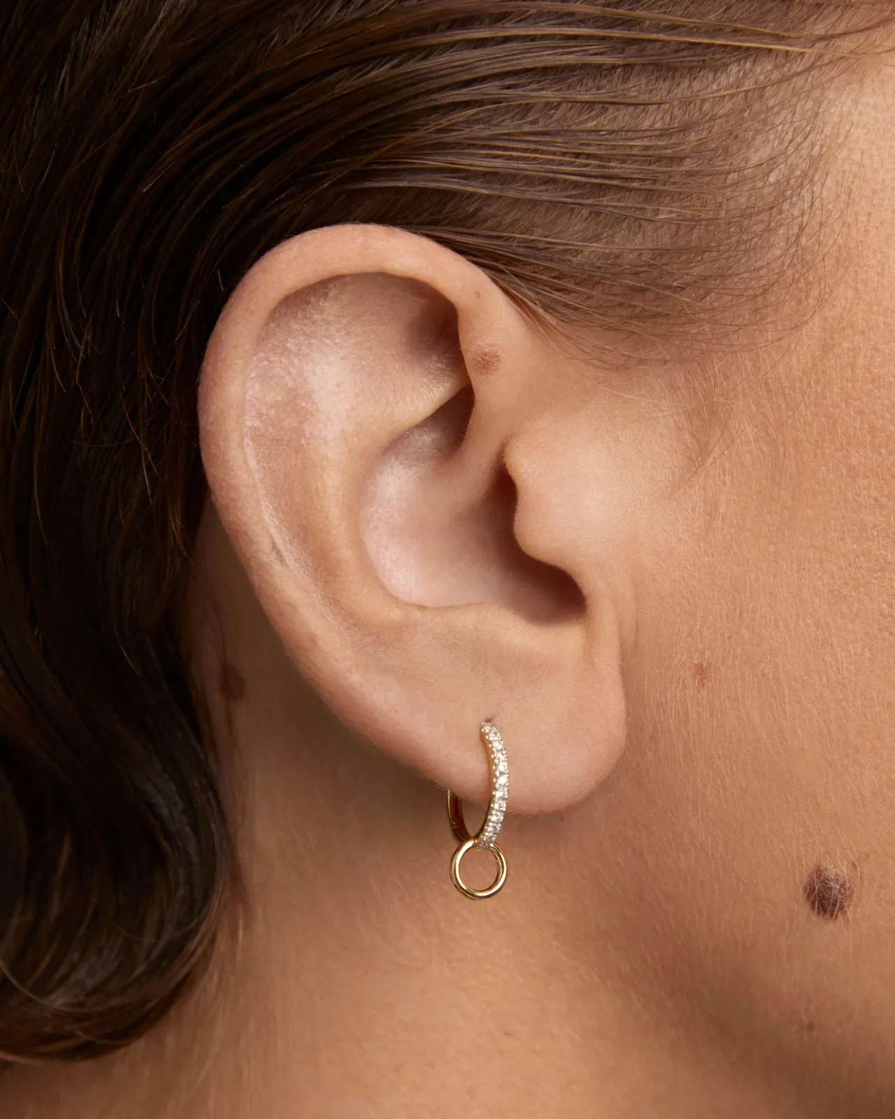 Joyas Con Diamantes|Joyas De Oro 18K-PDPAOLA Aro individual de diamantes y oro Circle
