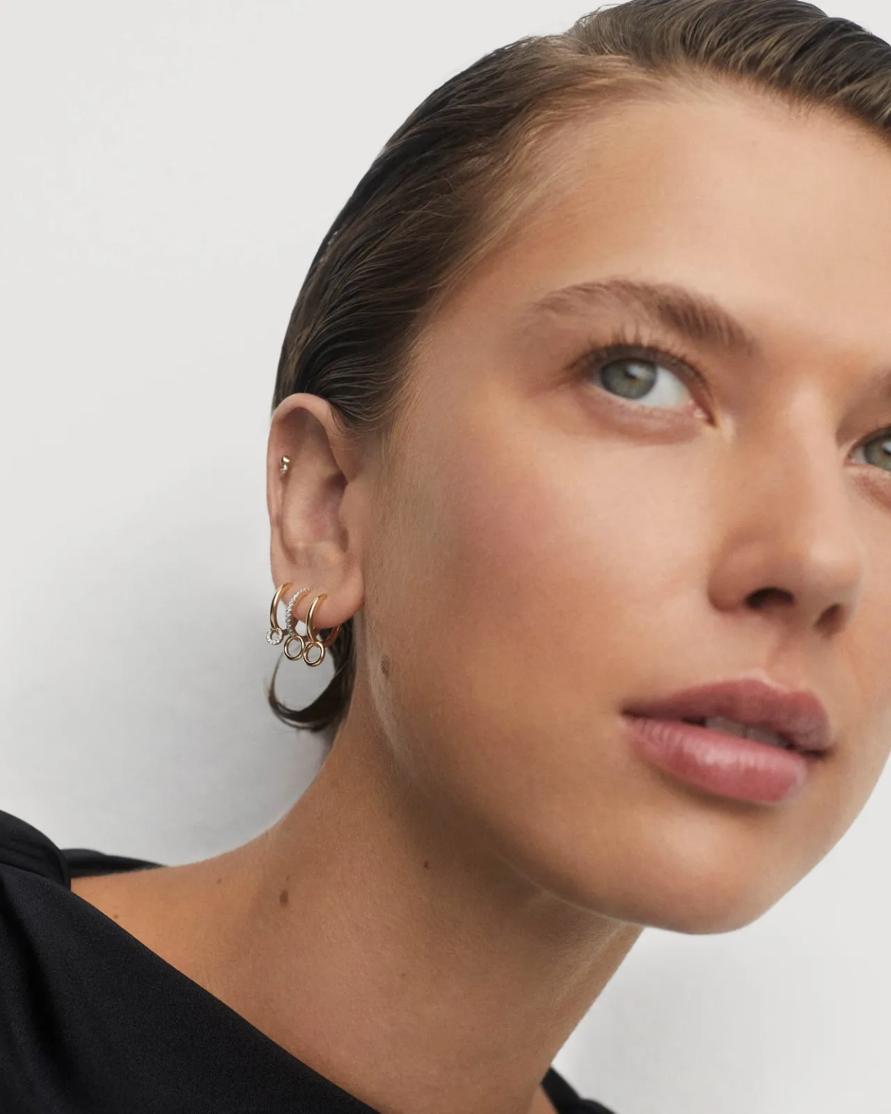 Joyas Con Diamantes|Joyas De Oro 18K-PDPAOLA Aro individual de diamantes y oro Circle