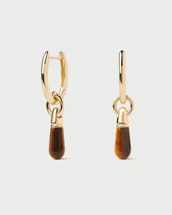 Piercings Con Piedras Semipreciosas|Pendientes Individuales-PDPAOLA Aro individual Ojo de tigre Jupiter