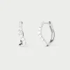 Joyas Con Diamantes|Joyas De Oro Blanco 18K-PDPAOLA Aros de diamantes y oro blanco Flow