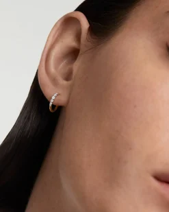 Joyas Con Diamantes|Joyas De Oro 18K-PDPAOLA Aros De Diamantes Y Oro Estella Mini