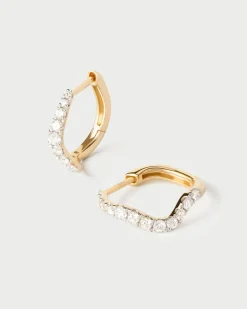 Joyas Con Diamantes|Joyas De Oro 18K-PDPAOLA Aros de diamantes y oro Flow