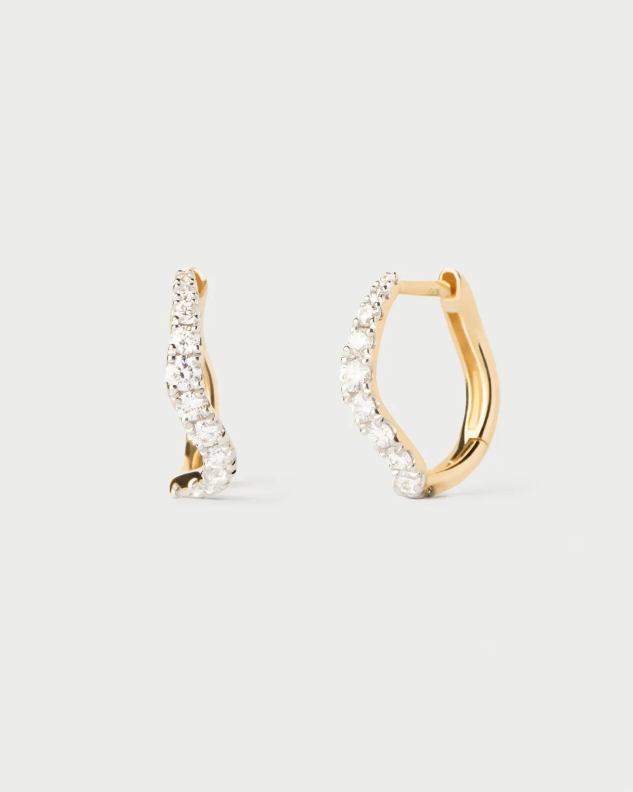 Joyas Con Diamantes|Joyas De Oro 18K-PDPAOLA Aros de diamantes y oro Flow