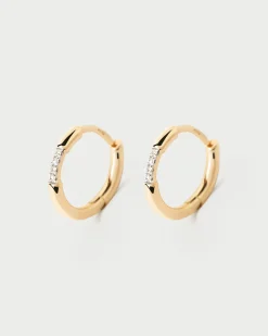 Joyas Con Diamantes|Joyas De Oro 18K-PDPAOLA Aros de diamantes y oro Mini Nora
