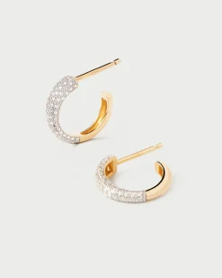 Joyas Con Diamantes|Joyas De Oro 18K-PDPAOLA Aros de Diamantes y Oro Soho Mini