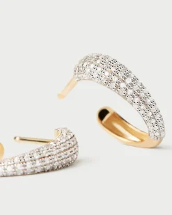 Joyas Con Diamantes|Joyas De Oro 18K-PDPAOLA Aros de Diamantes y Oro Soho Mini