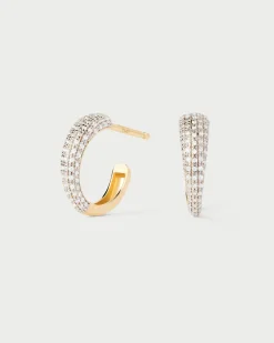 Joyas Con Diamantes|Joyas De Oro 18K-PDPAOLA Aros de Diamantes y Oro Soho Mini
