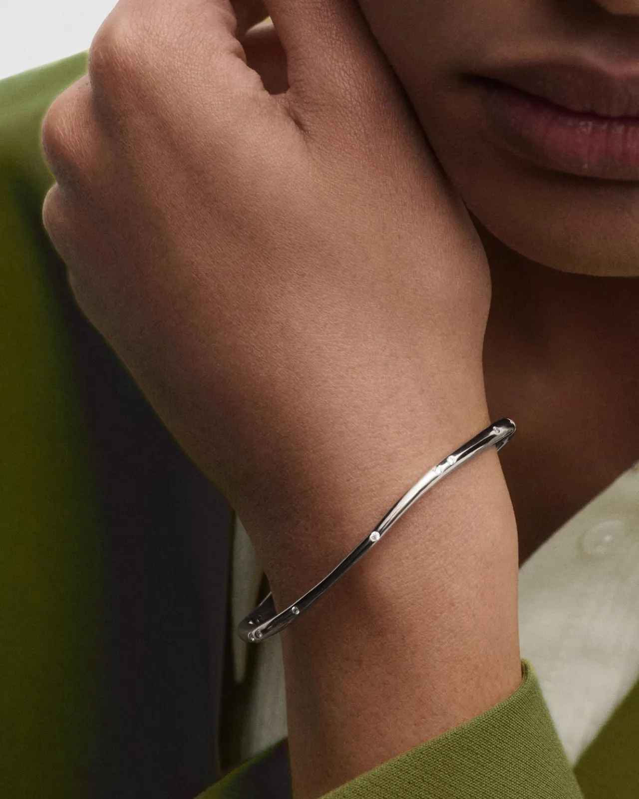 Brazaletes|Pulseras Básicas-PDPAOLA Brazalete de plata Air