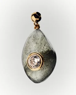 Collares De Oro|Collares Con Piedras Semipreciosas-PDPAOLA Charm Labradorita Protección