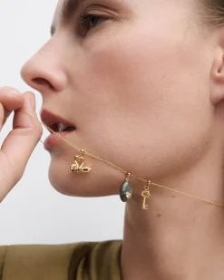Collares De Oro|Collares Con Piedras Semipreciosas-PDPAOLA Charm Labradorita Protección