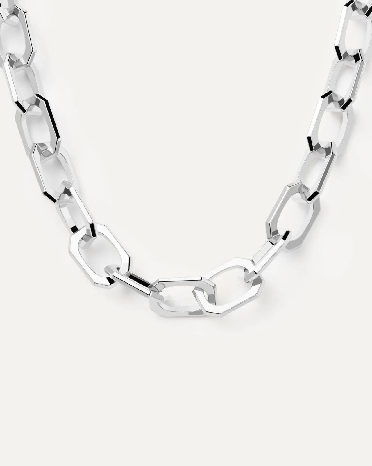 Collares De Cadena|Collares De Plata-PDPAOLA Collar cadena plateado Large Signature