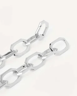 Collares De Cadena|Collares De Plata-PDPAOLA Collar cadena plateado Large Signature