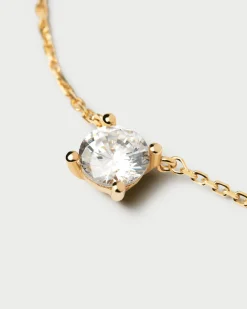 Joyas Con Diamantes|Joyas De Oro 18K-PDPAOLA Collar de Diamantes y oro Solitaire Supreme