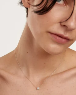 Joyas Con Diamantes-PDPAOLA Collar de Diamantes Y Oro Blanco Solitaire Supreme