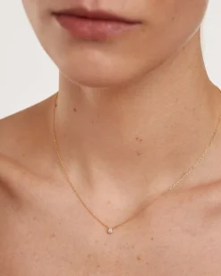 Joyas Con Diamantes|Joyas De Oro 18K-PDPAOLA Collar de Diamantes y oro Solitaire Mini