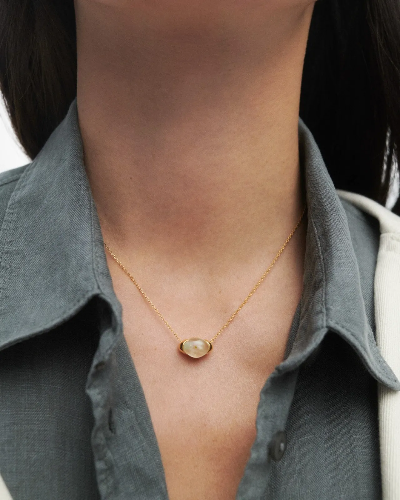 Collares Básicos|Collares Con Piedras Semipreciosas-PDPAOLA Collar frenita Bay