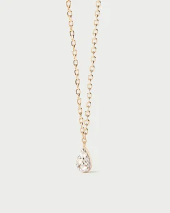 Joyas Con Diamantes|Joyas De Oro 18K-PDPAOLA Collar solitario de diamantes y oro Rio