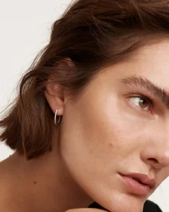 Joyas Con Diamantes|Joyas De Oro Blanco 18K-PDPAOLA Pendientes de Diamantes Y Oro Blanco Eternity Medium