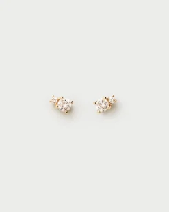 Joyas Con Diamantes|Pendientes Con Diamantes-PDPAOLA Pendientes de Diamantes y oro Solitaire Duo