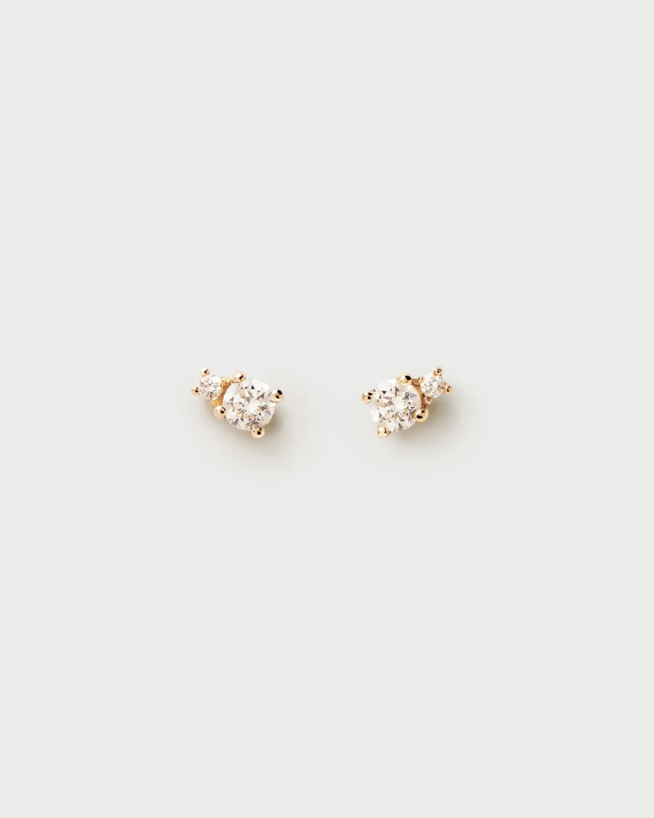 Joyas Con Diamantes|Pendientes Con Diamantes-PDPAOLA Pendientes de Diamantes y oro Solitaire Duo
