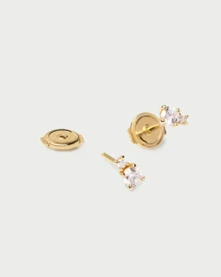 Joyas Con Diamantes|Pendientes Con Diamantes-PDPAOLA Pendientes de Diamantes y oro Solitaire Duo