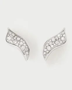 Joyas Con Diamantes|Joyas De Oro Blanco 18K-PDPAOLA Pendientes de diamantes y oro blanco Violet