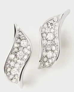 Joyas Con Diamantes|Joyas De Oro Blanco 18K-PDPAOLA Pendientes de diamantes y oro blanco Violet